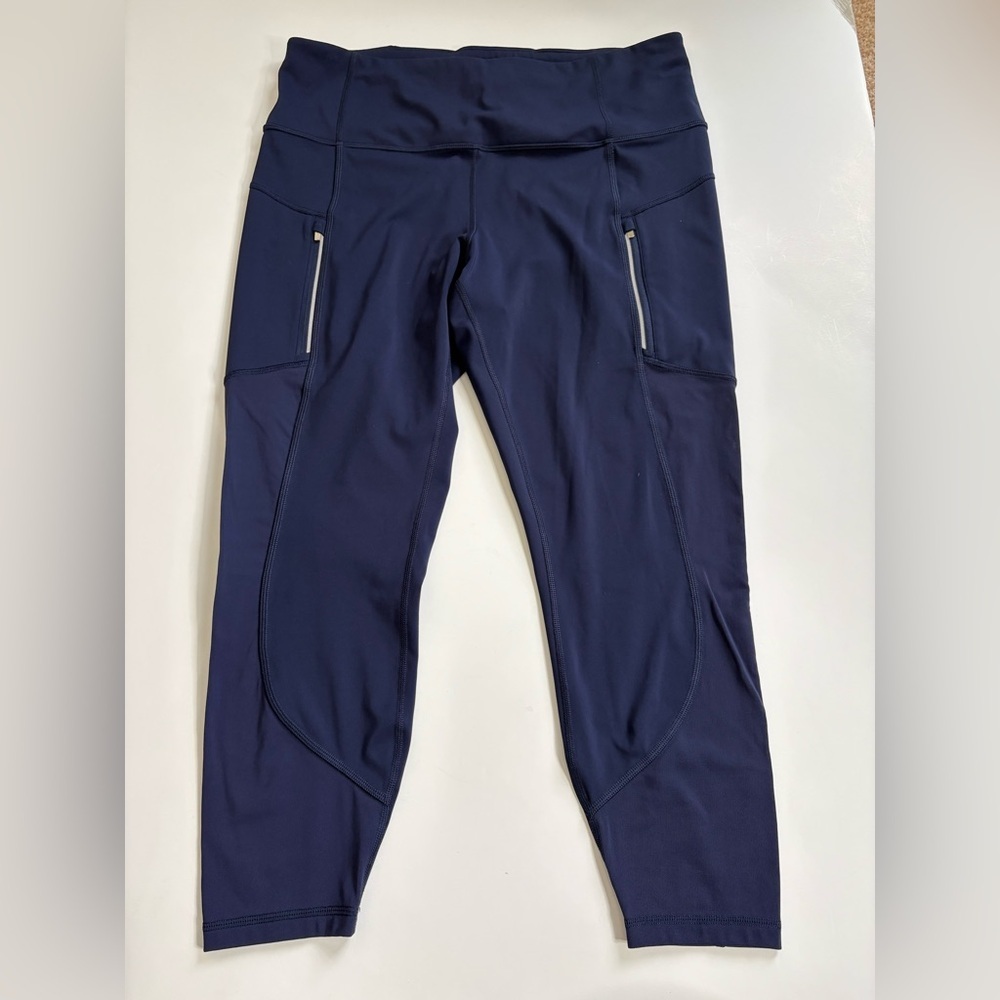 Athleta Rainier Unbrushed 7/8 Tights Leggings Navy Size 1x